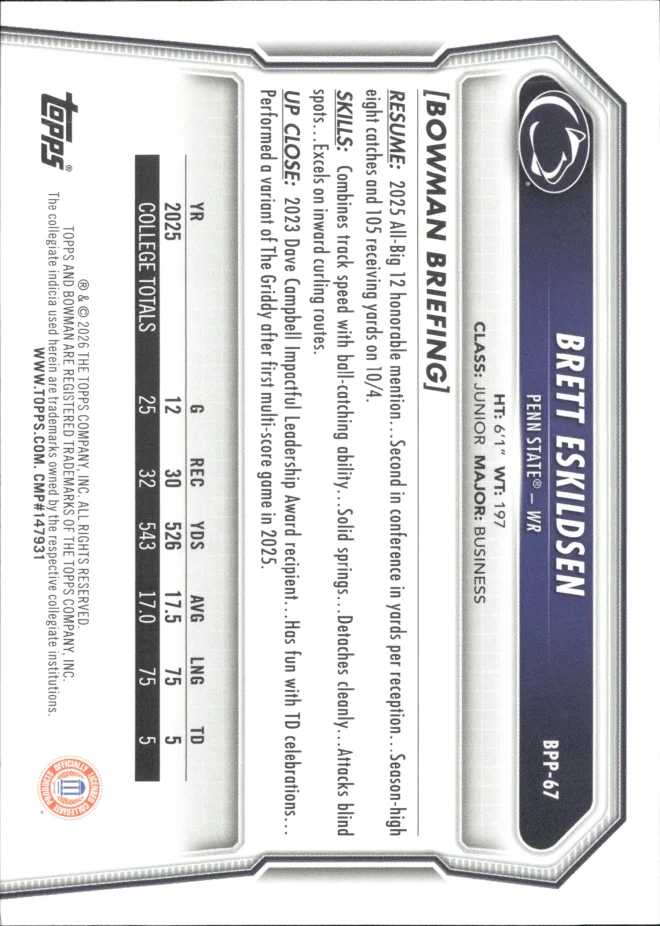 Brett Eskildsen card back
