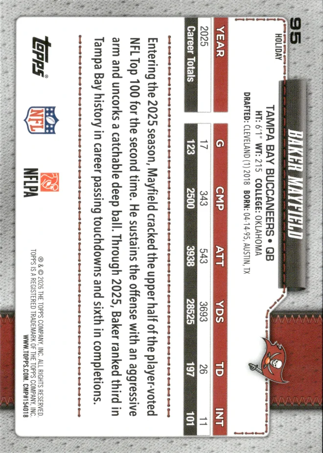 Baker Mayfield card back