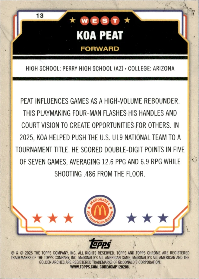 Koa Peat card back