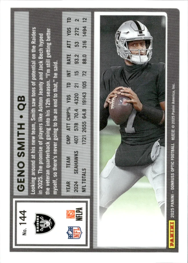 Geno Smith card back