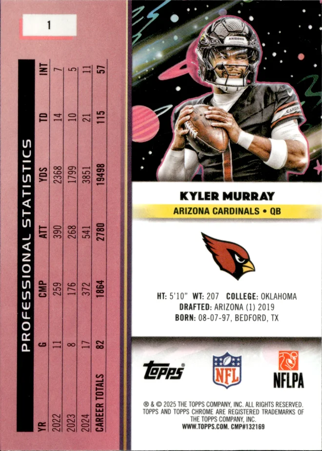 Kyler Murray card back