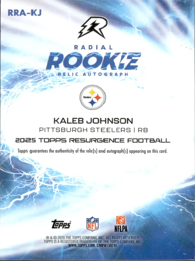 Kaleb Johnson card back