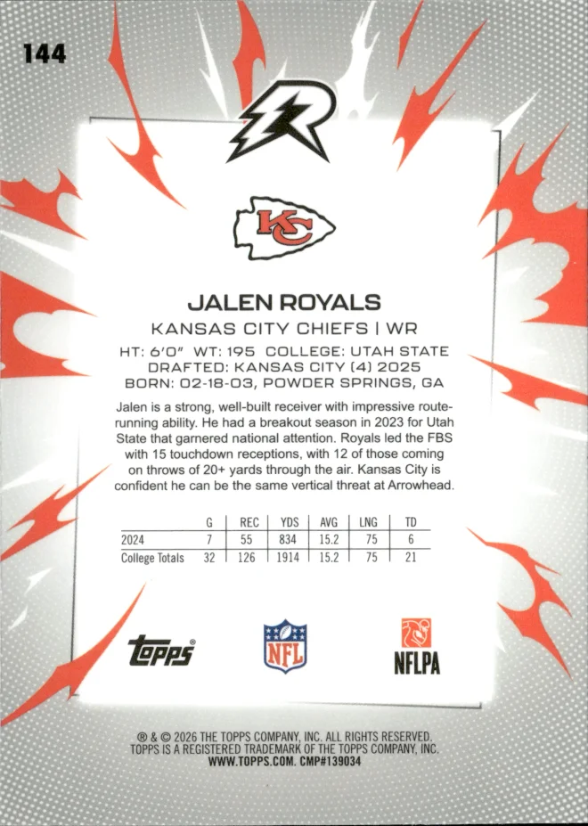 Jalen Royals card back