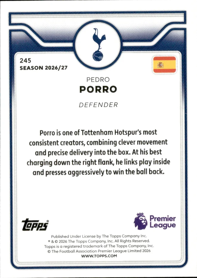 Pedro Porro card back
