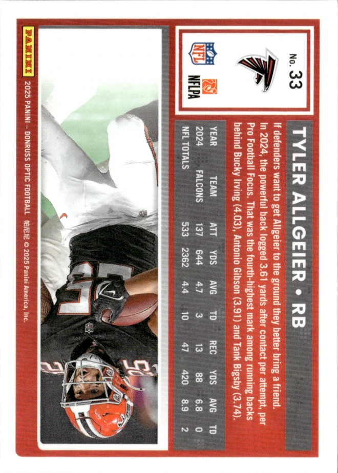 Tyler Allgeier card back