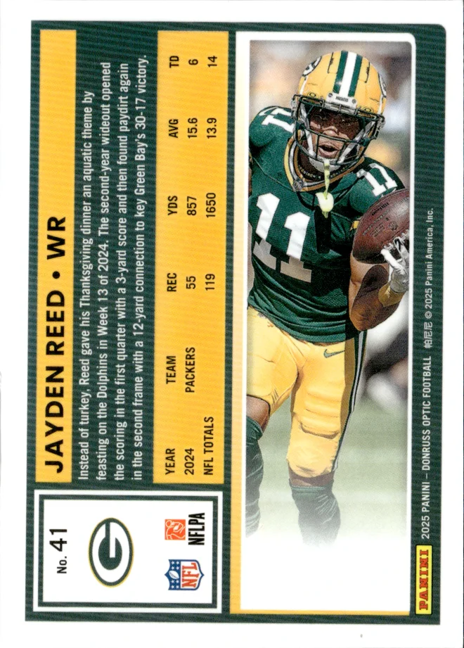Jayden Reed card back