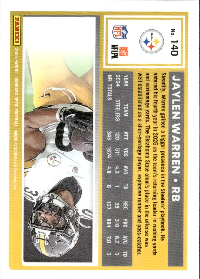 Jaylen Warren card back