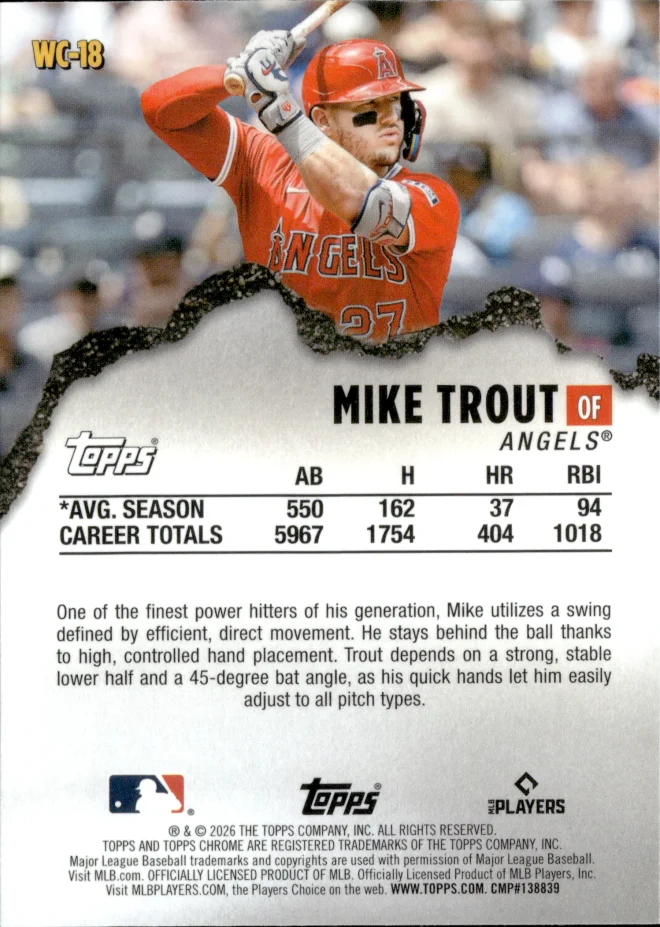 Mike Trout card back