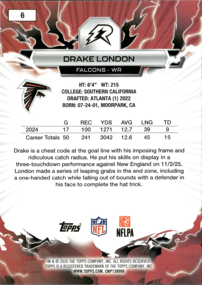 Drake London card back