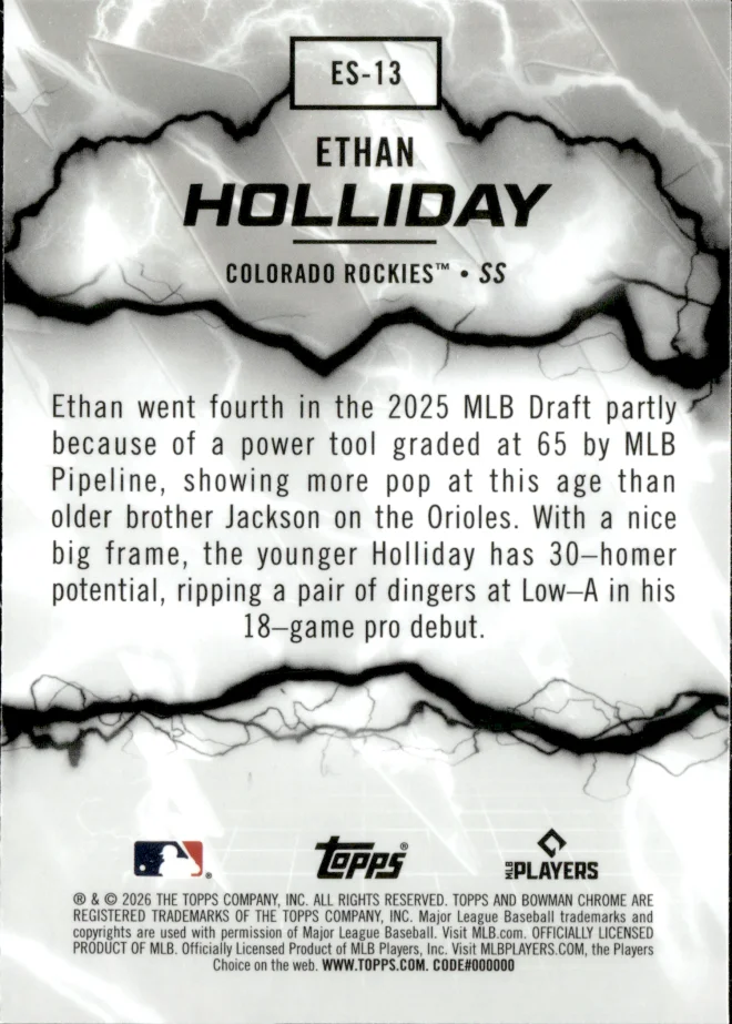 Ethan Holliday card back