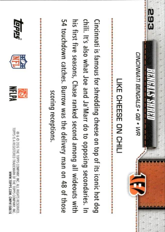 Ja'Marr Chase / Joe Burrow card back
