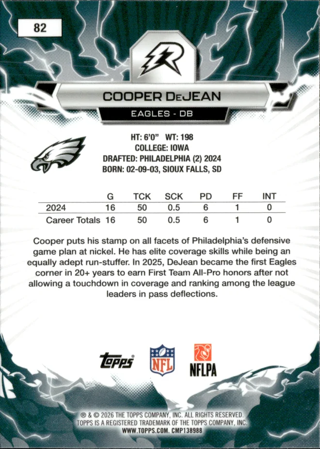 Cooper DeJean card back