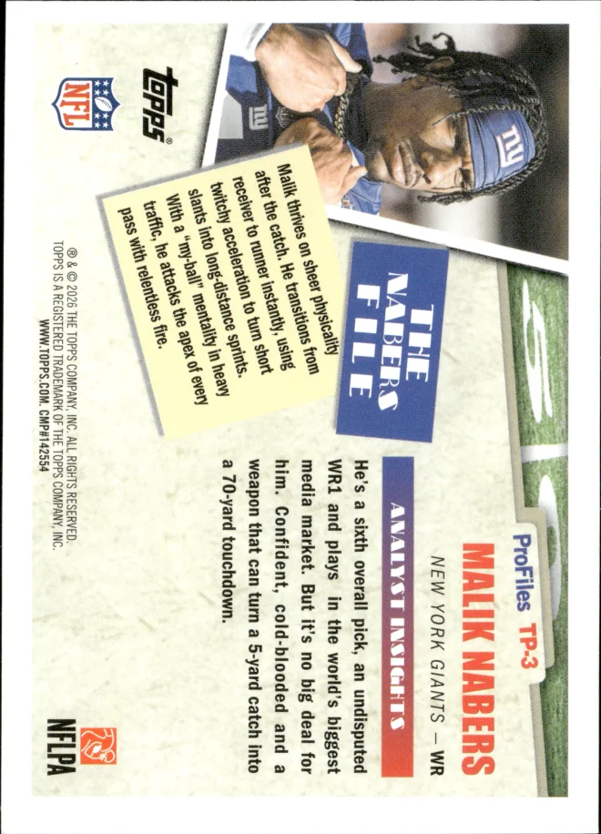 Malik Nabers card back