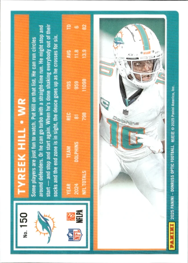 Tyreek Hill card back