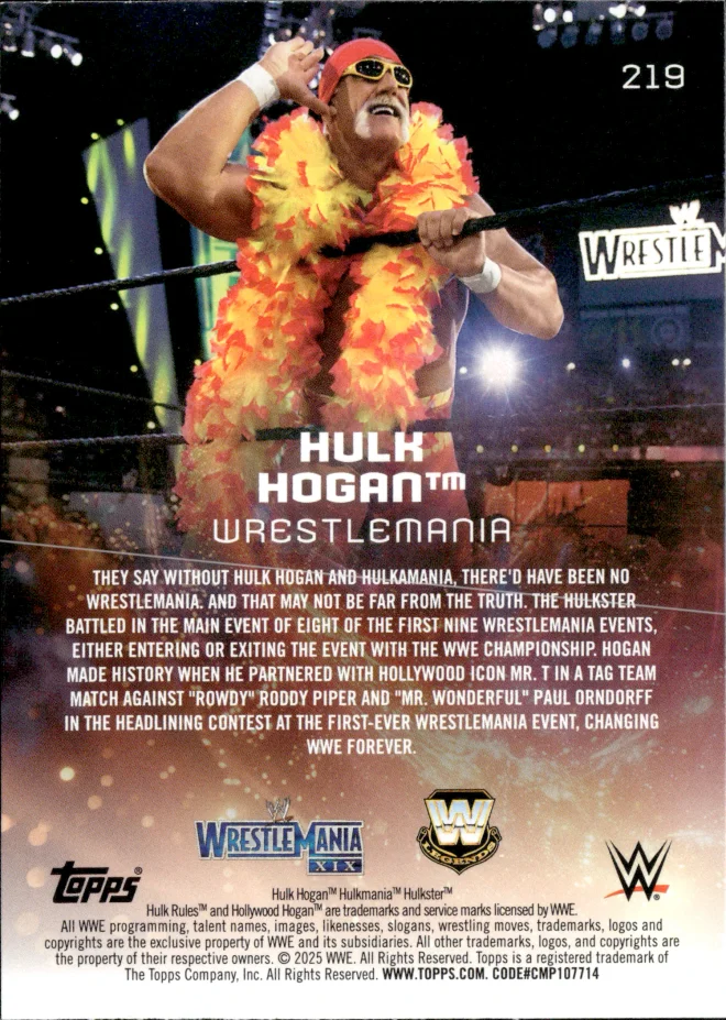 Hulk Hogan card back