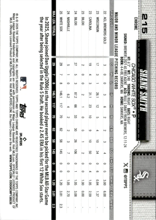 Shane Smith card back