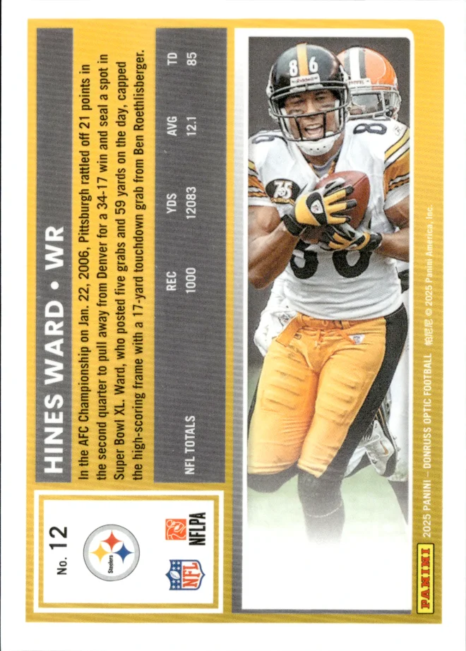 Hines Ward card back