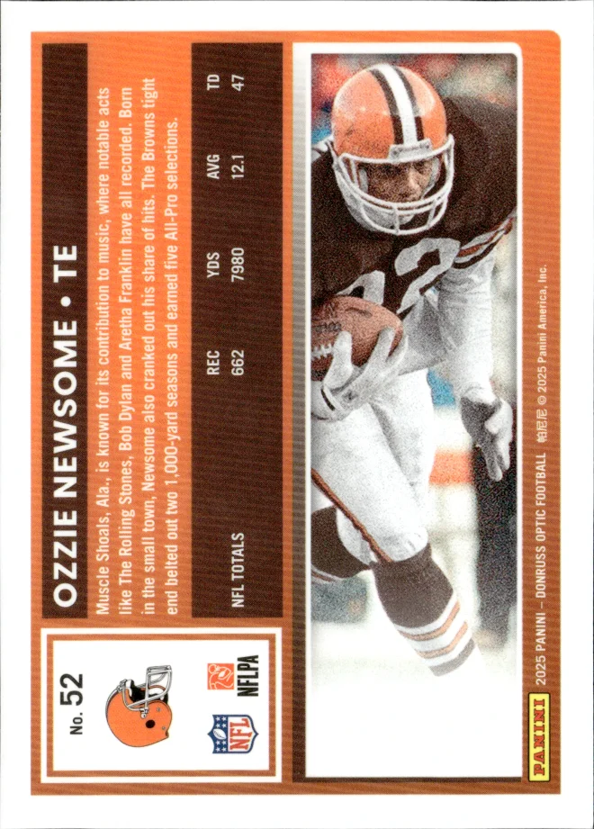 Ozzie Newsome card back
