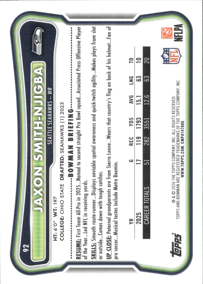 Jaxon Smith-Njigba card back