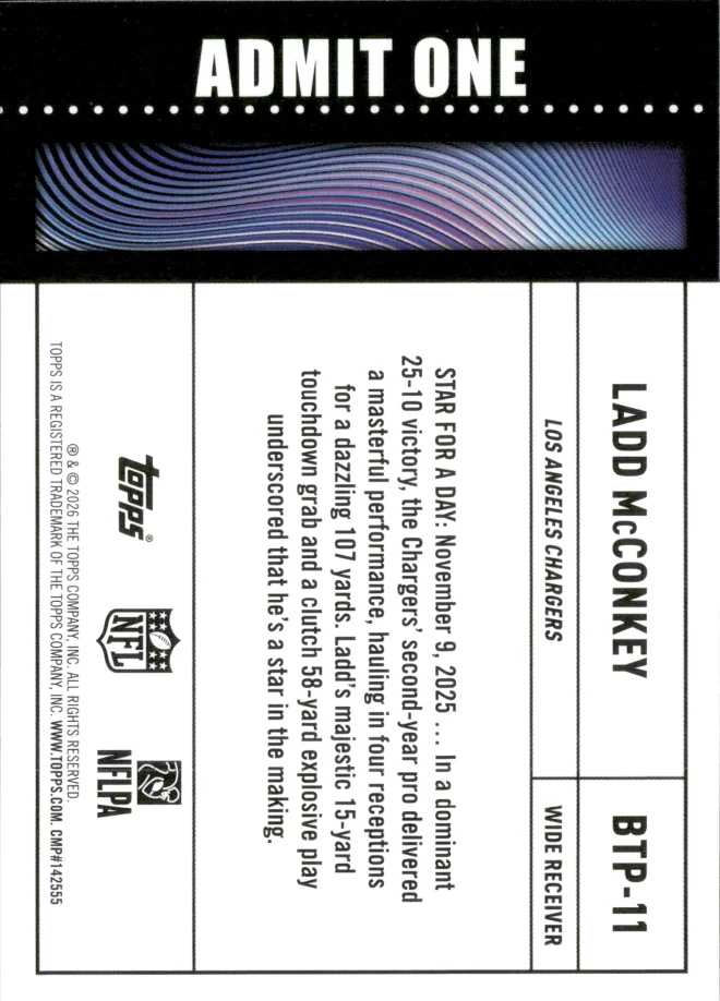 Ladd McConkey card back
