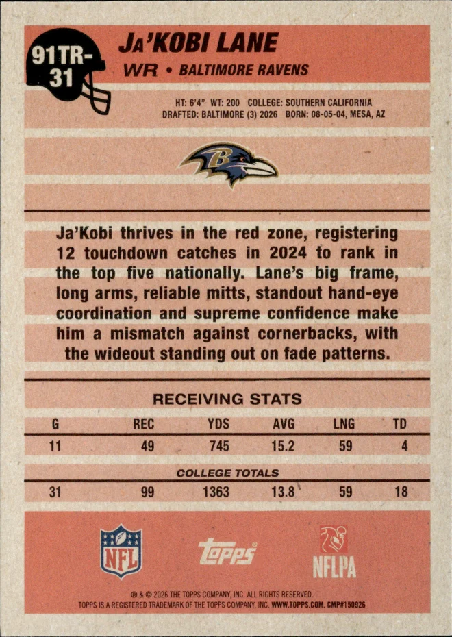 Ja'Kobi Lane card back