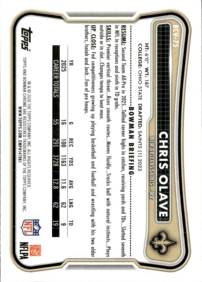 Chris Olave card back