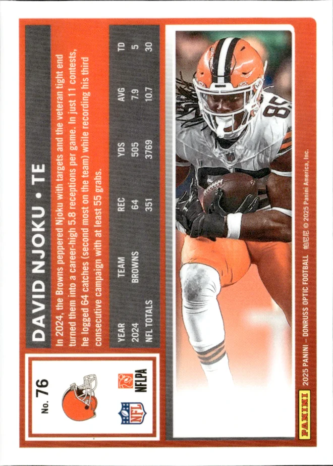 David Njoku card back