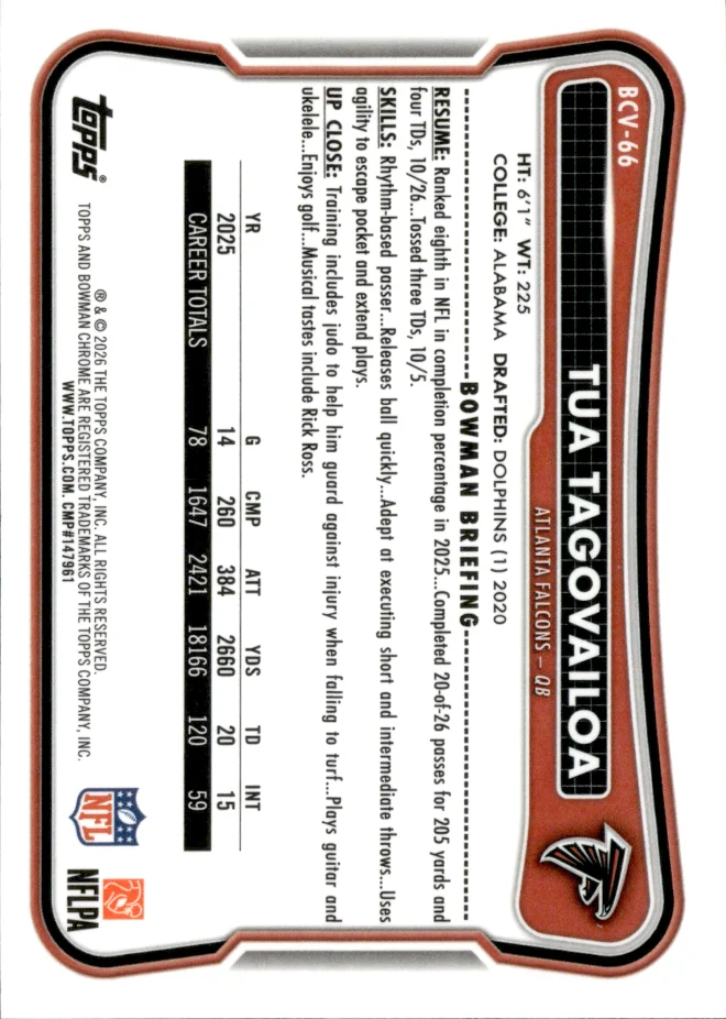Tua Tagovailoa card back