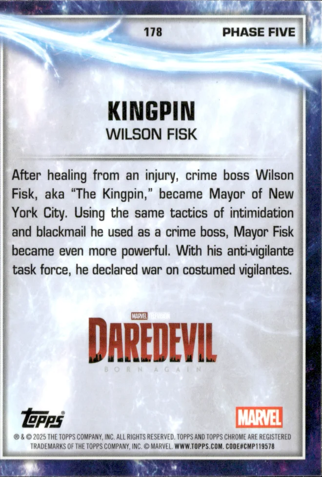 Kingpin card back