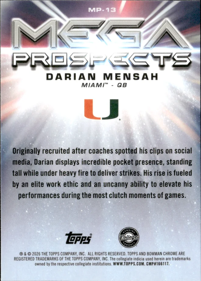 Darian Mensah card back