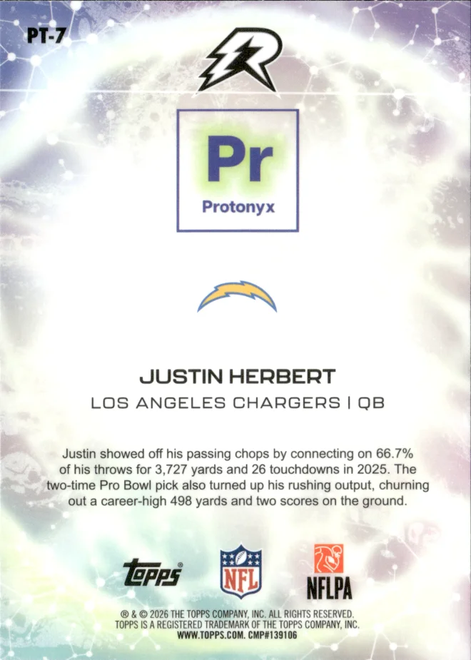 Justin Herbert card back
