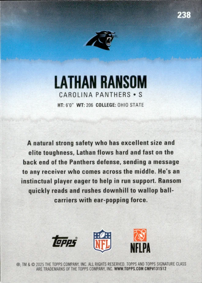 Lathan Ransom card back