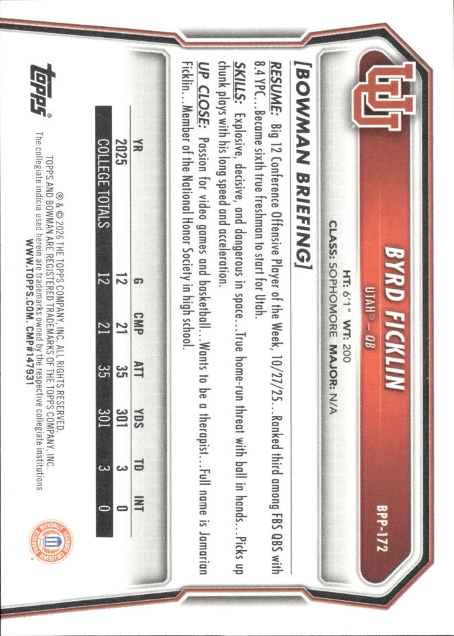 Byrd Ficklin card back
