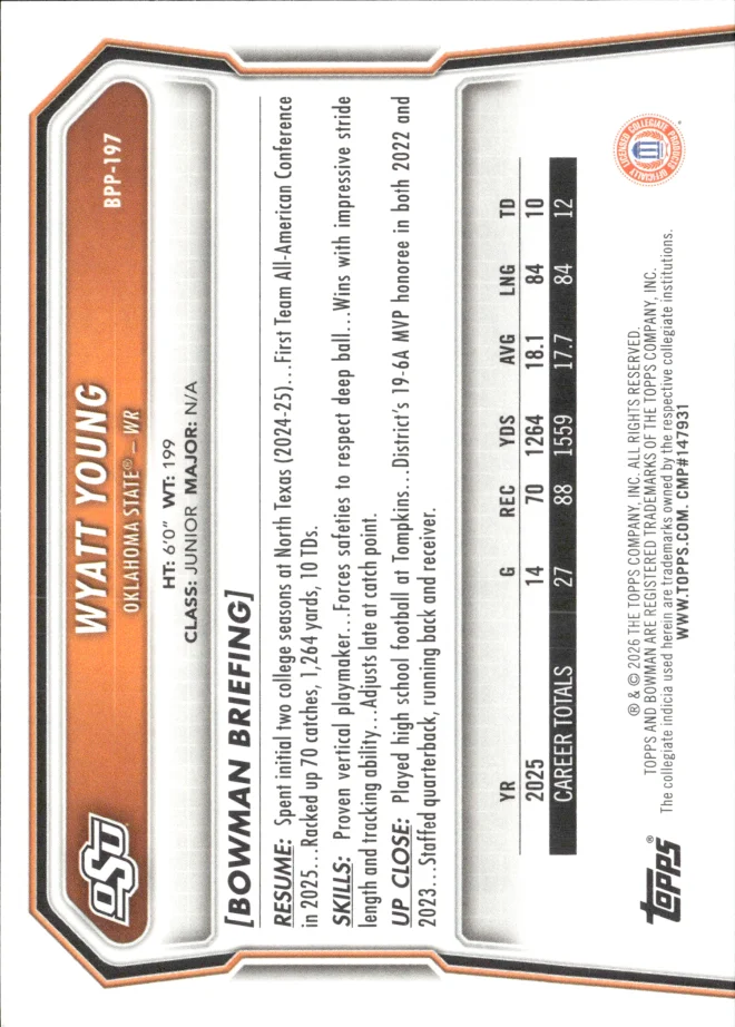 Wyatt Young card back