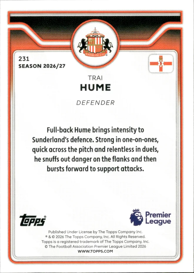 Trai Hume card back