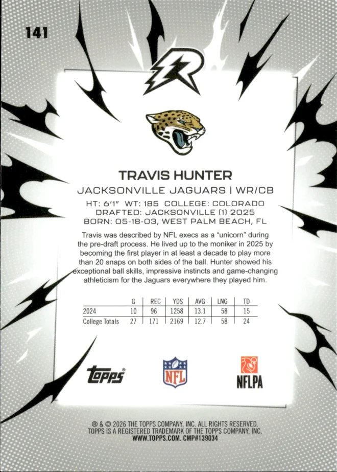 Travis Hunter card back