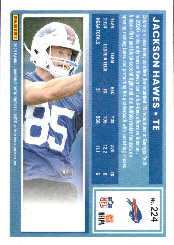 Jackson Hawes card back