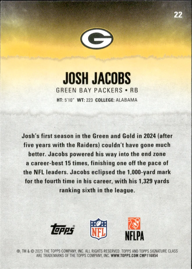 Josh Jacobs card back