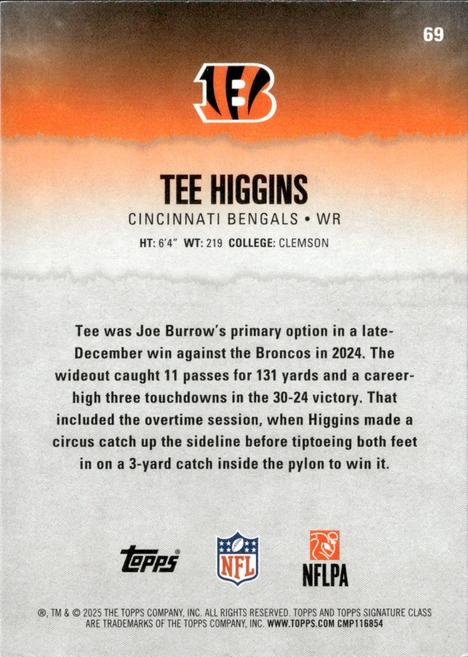 Tee Higgins card back