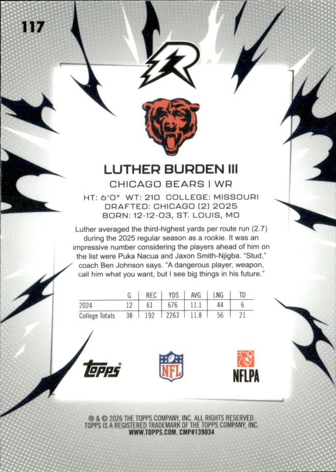 Luther Burden III card back