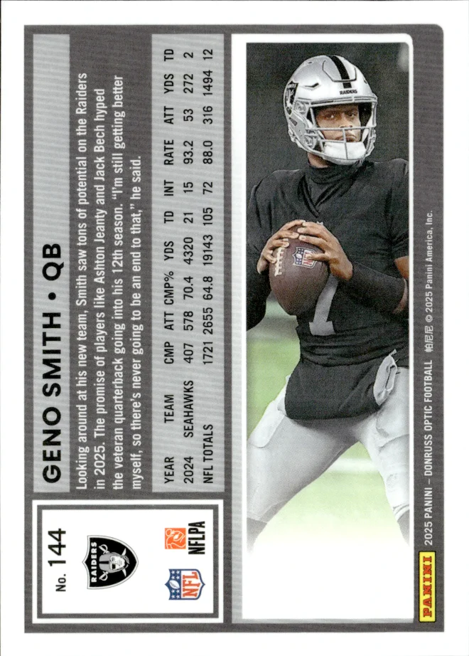 Geno Smith card back