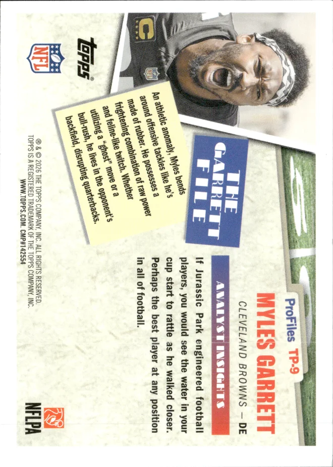 Myles Garrett card back