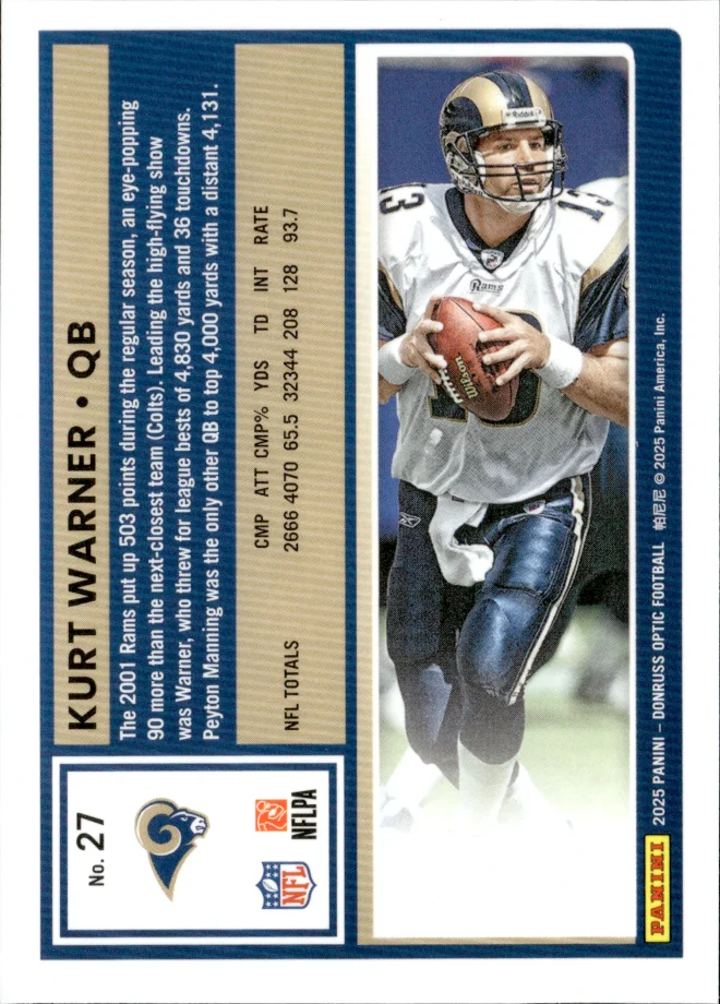 Kurt Warner card back