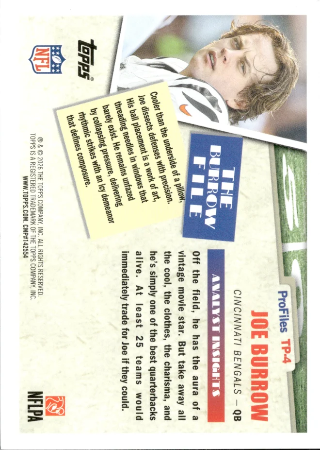 Joe Burrow card back