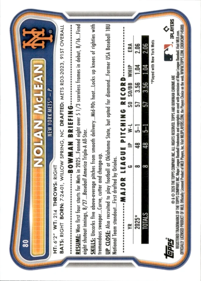 Nolan McLean card back