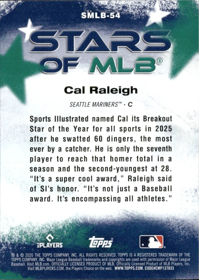 Cal Raleigh card back