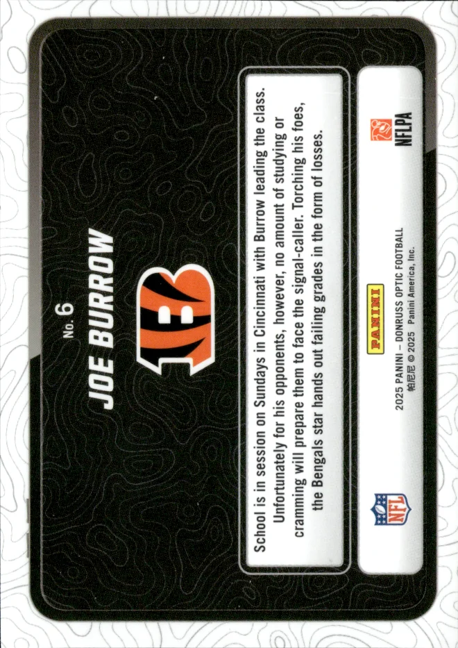 Joe Burrow card back