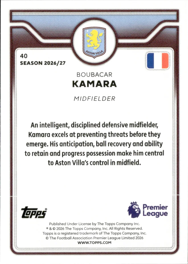 Boubacar Kamara card back