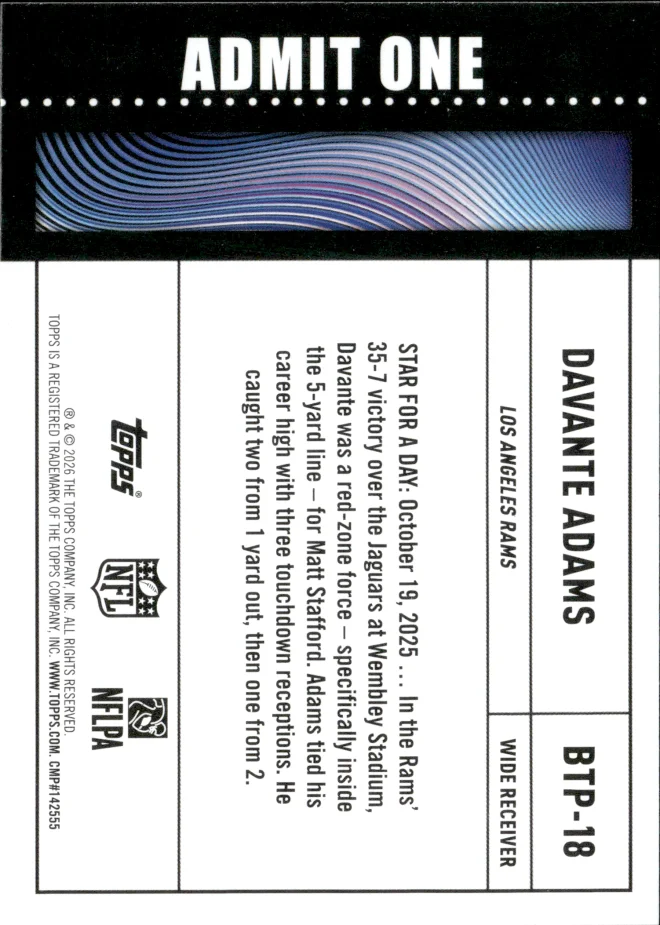 Davante Adams card back