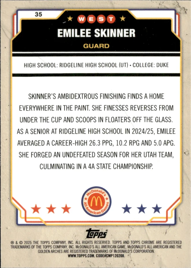 Emilee Skinner card back
